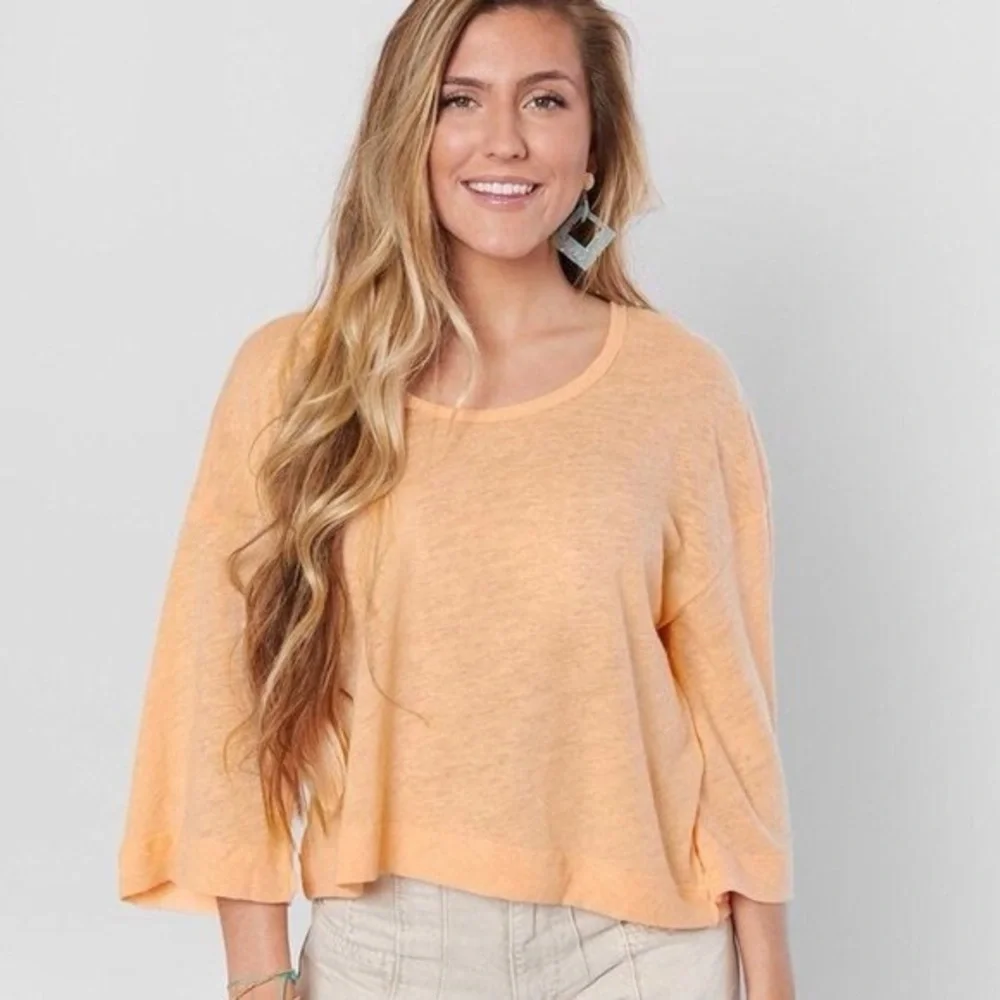 Free People We The Free Shirt Top Oversized Boxy Peach Coquette Large L